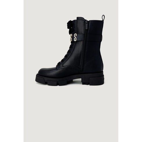 Guess Black Leather Leather Boot